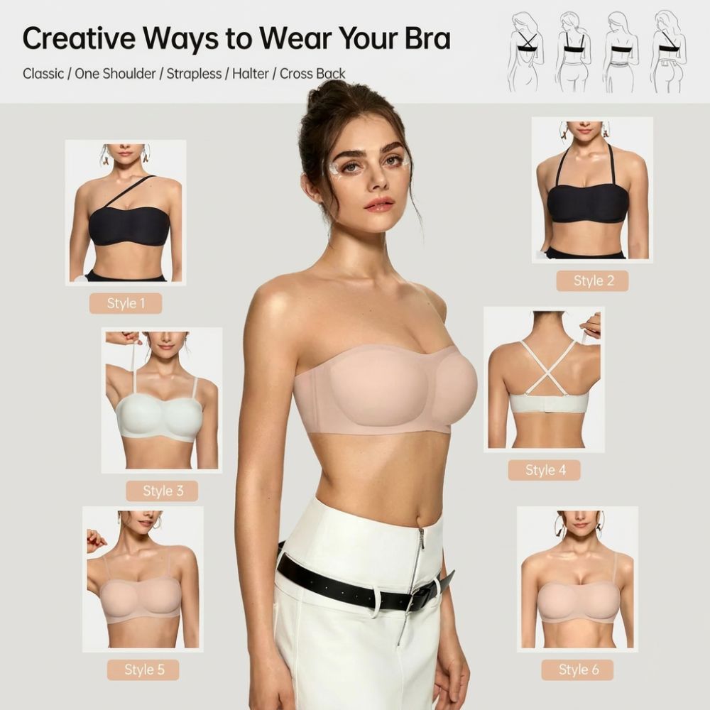 Strapless Push-Up Wireless Bandeau Bra