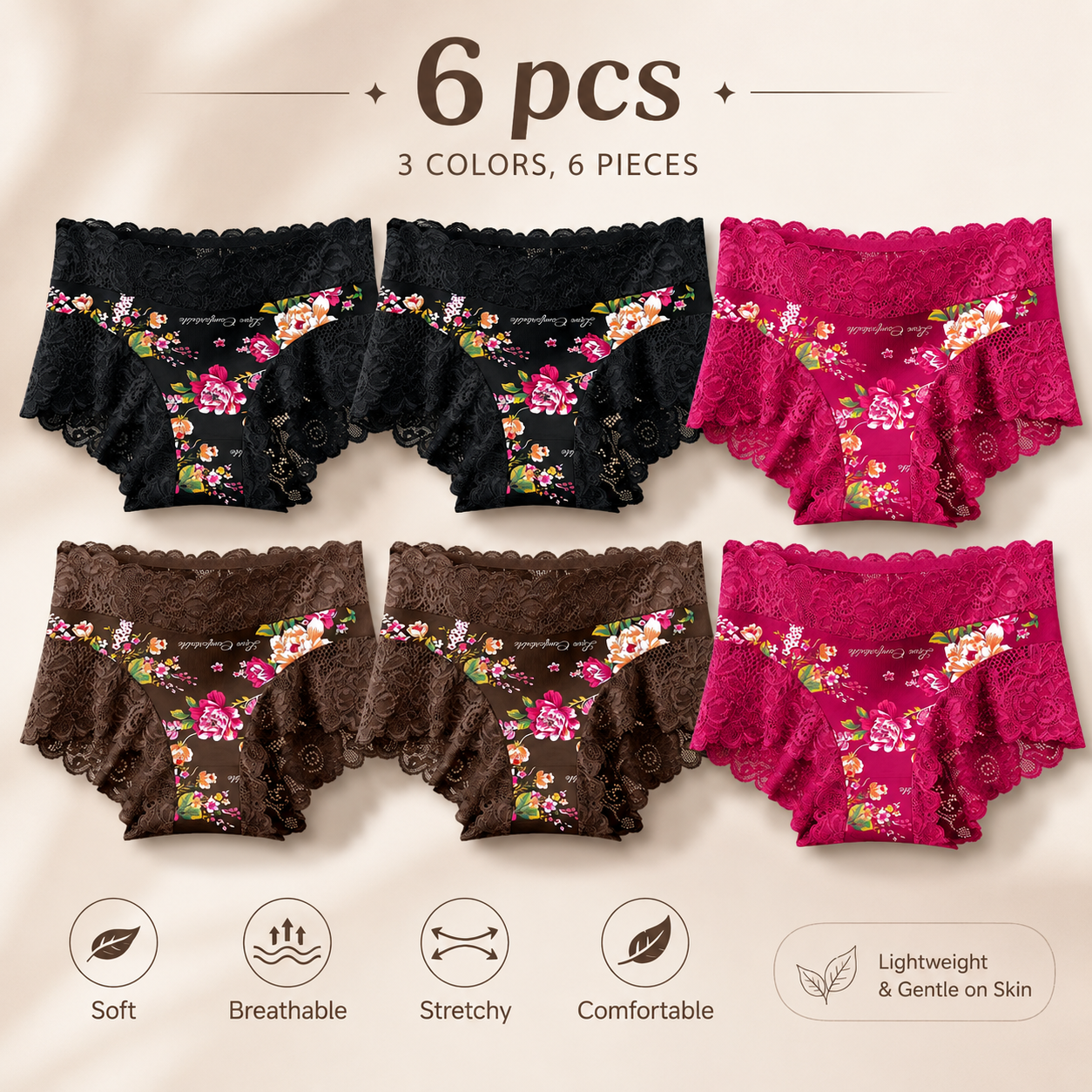 Soft Stretch Floral Lace Briefs