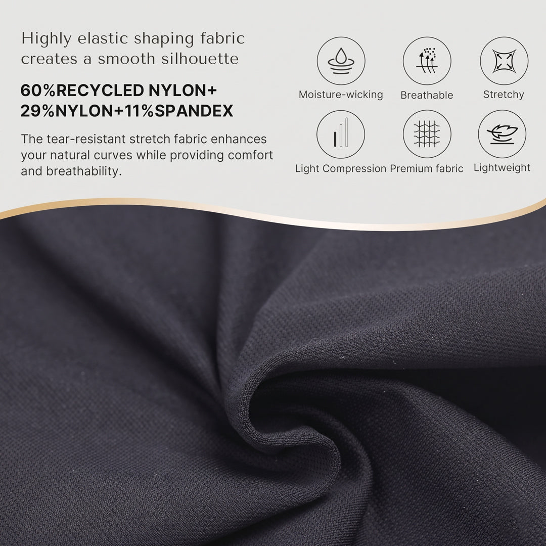 High-waisted sculpting shorts fit and compression details