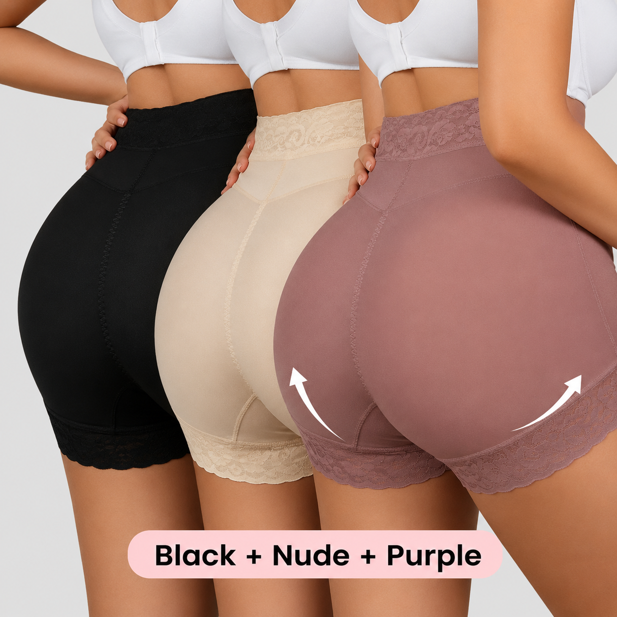 High-Waisted Lace Mesh Shapewear Panties