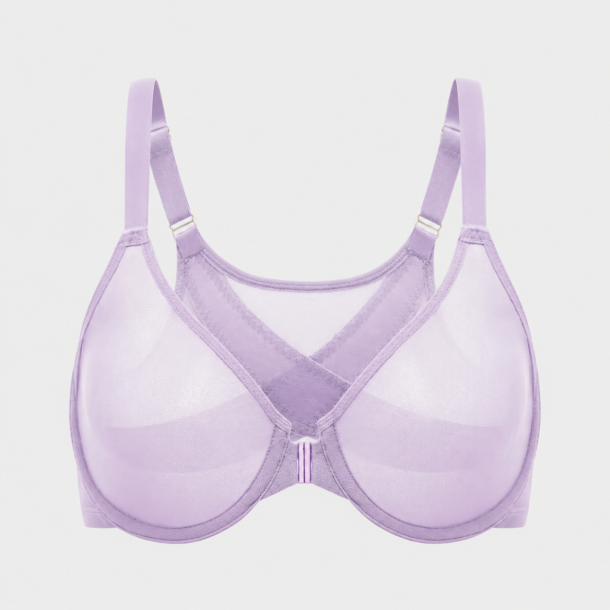 Front Closure Mesh Support Bra
