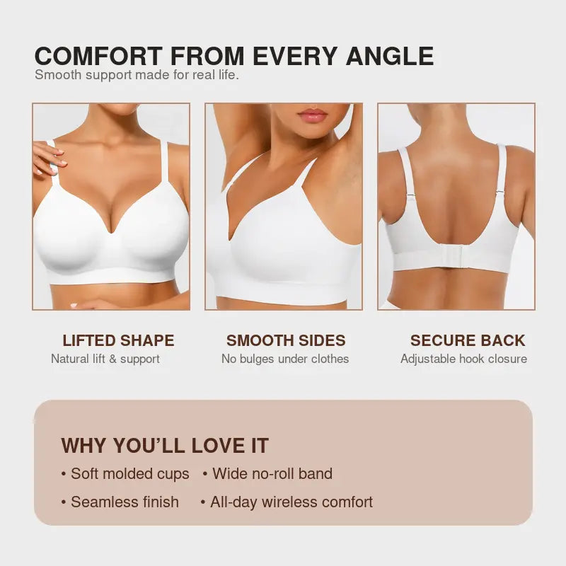 Wireless Push-Up Bra for Women – Seamless Full Coverage Comfort Bralette