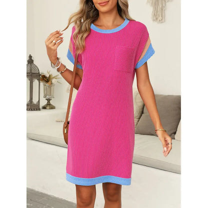 Slim Fit Striped Ribbed Mini Dress