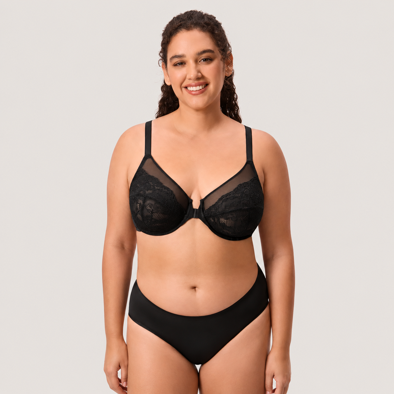 Women’s Lace Front Closure Underwire Racerback Bra