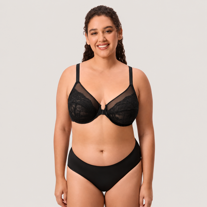 Women’s Lace Front Closure Underwire Racerback Bra
