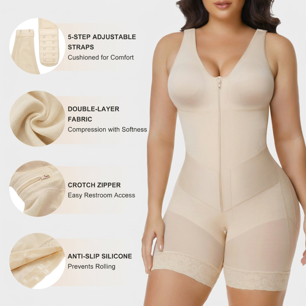 Colombian Tummy Control Faja Shapewear for Women with V-Shape Sculpting Band