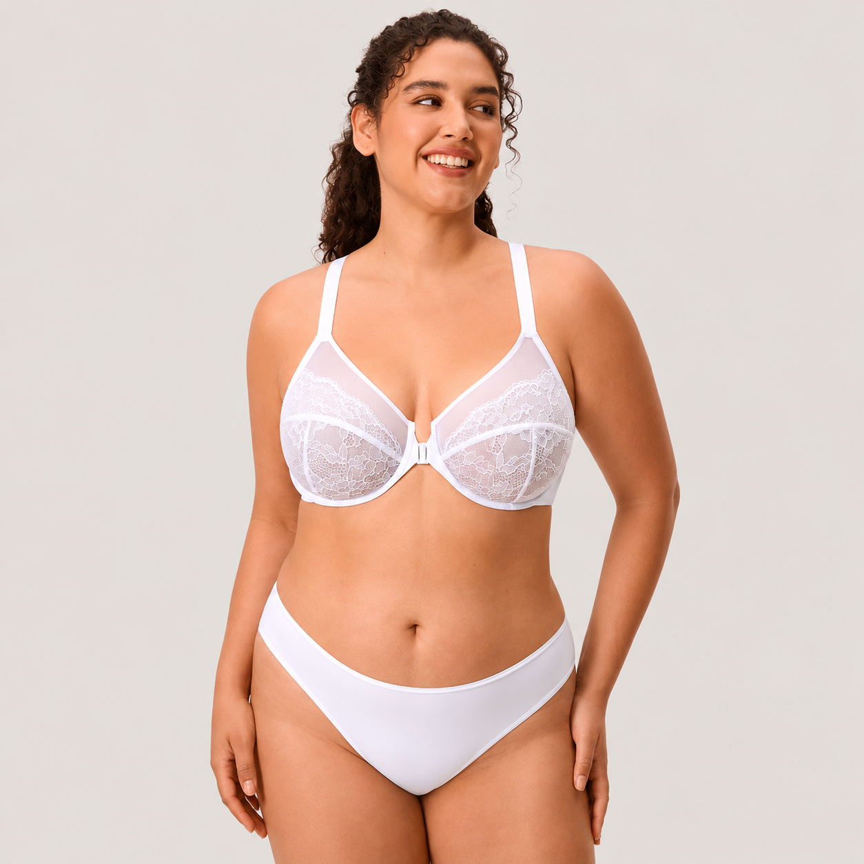 Women’s Lace Front Closure Underwire Racerback Bra