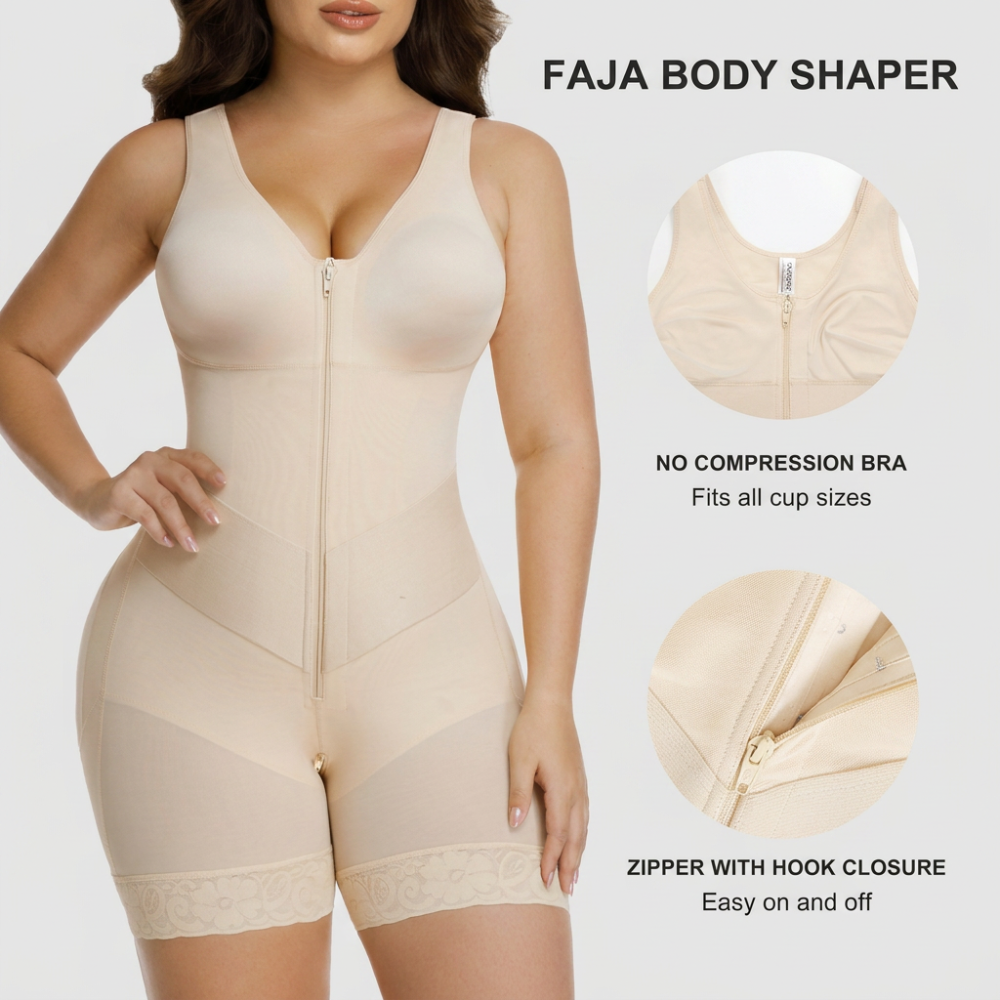 Colombian Tummy Control Faja Shapewear for Women with V-Shape Sculpting Band