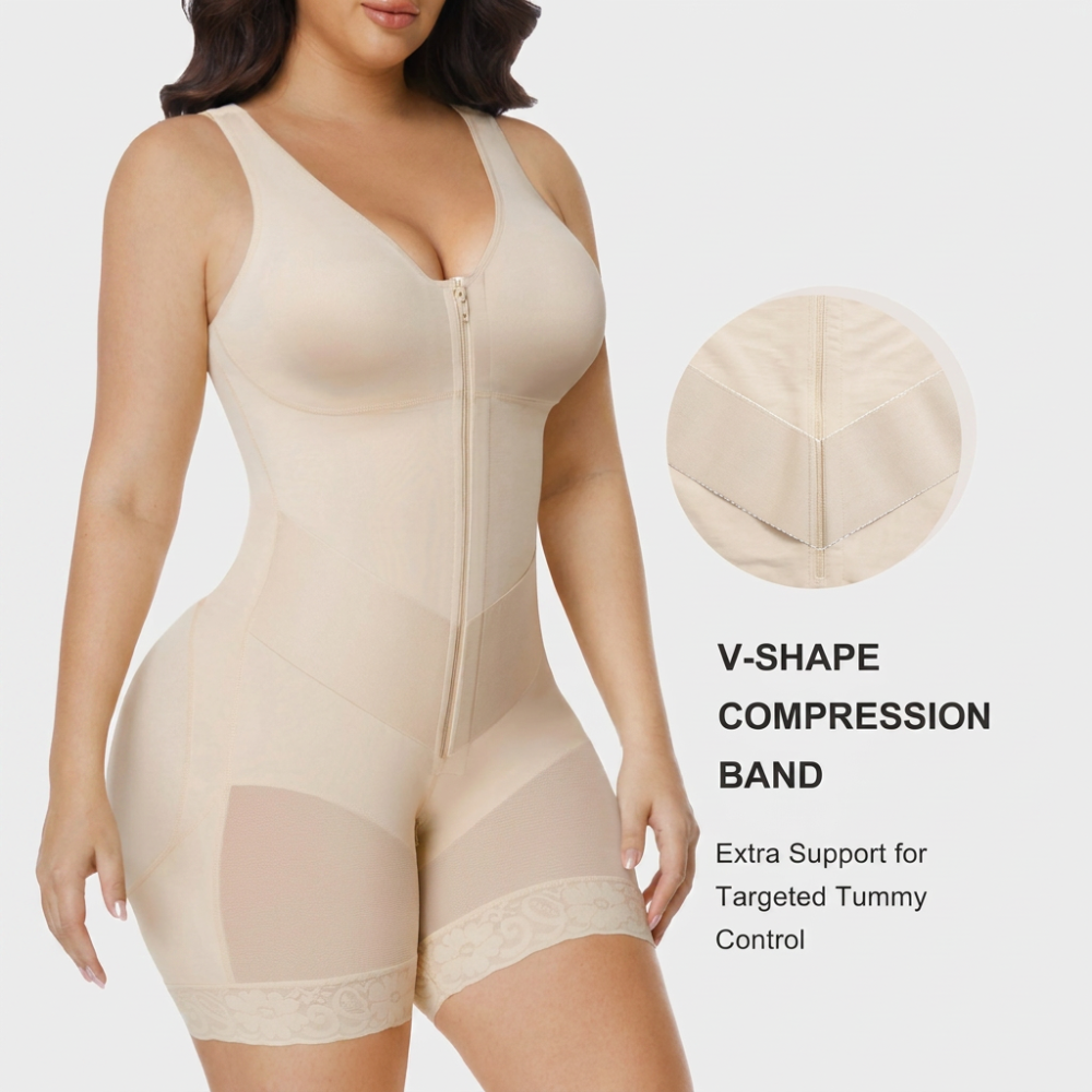 Colombian Tummy Control Faja Shapewear for Women with V-Shape Sculpting Band