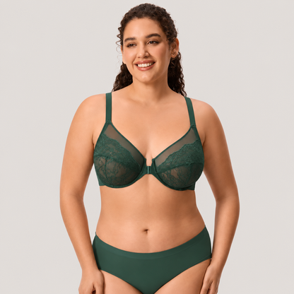 Women’s Lace Front Closure Underwire Racerback Bra