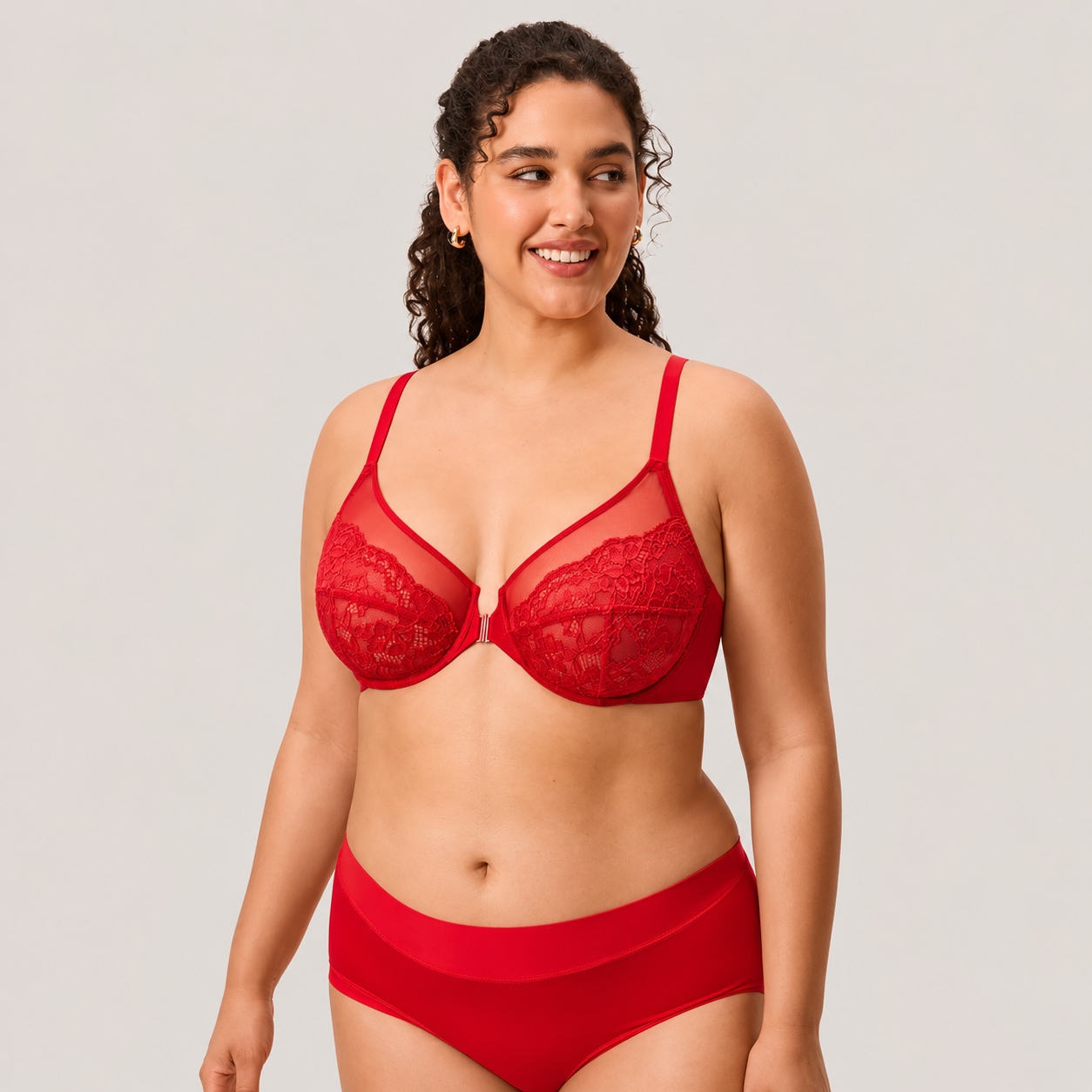 Women’s Lace Front Closure Underwire Racerback Bra