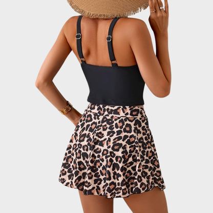 Women's Tummy Control Tankini with Swim Skirt