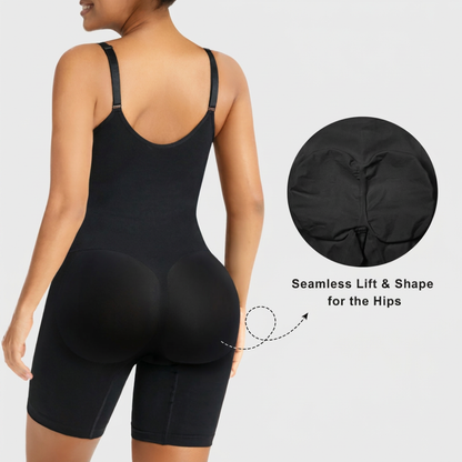 Women’s Tummy Control Shapewear Bodysuit with Zip Front & Breathable Mesh