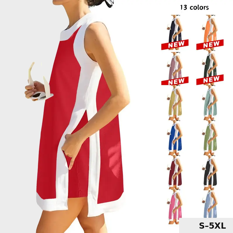 Color Block Cotton Two-Piece Lounge Set