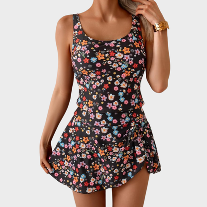 Women's Tummy Control Tankini with Swim Skirt
