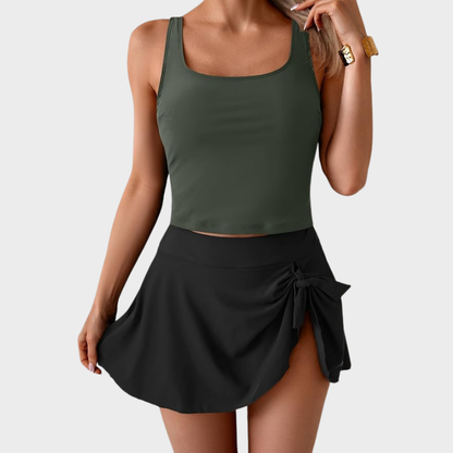 Women's Tummy Control Tankini with Swim Skirt