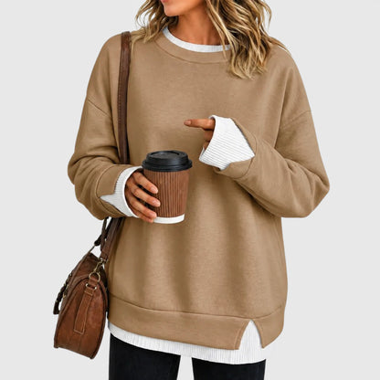 Layered Crew Neck Oversized Sweatshirt