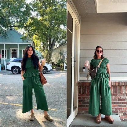 Boho Cotton Smocked Two-Piece Set