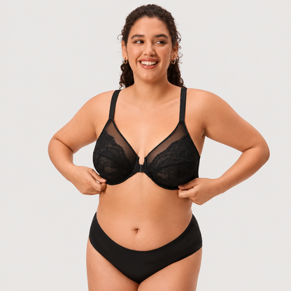 Women’s Lace Front Closure Underwire Racerback Bra