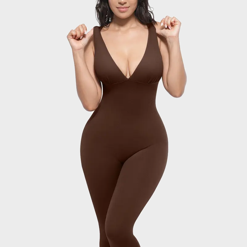 Deep V Tummy Control Shapewear Bodysuit