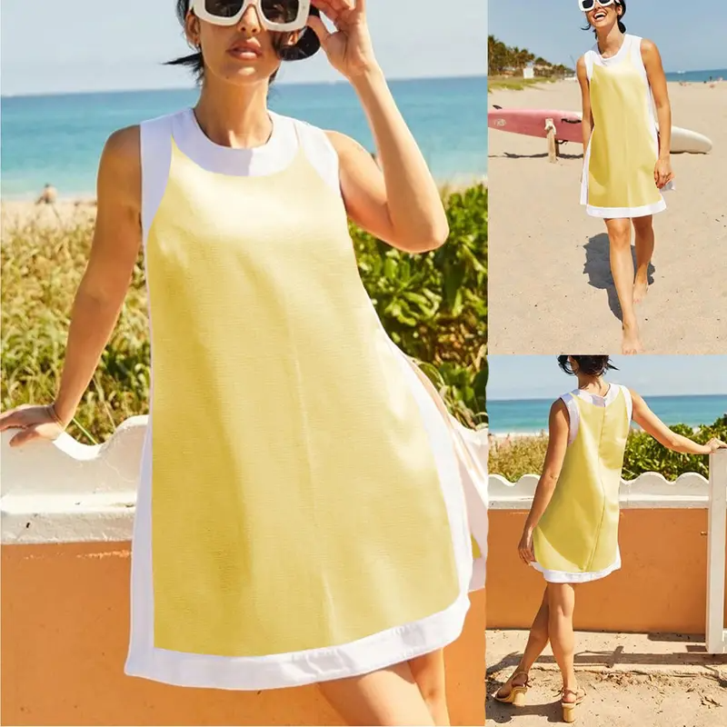 Color Block Cotton Two-Piece Lounge Set