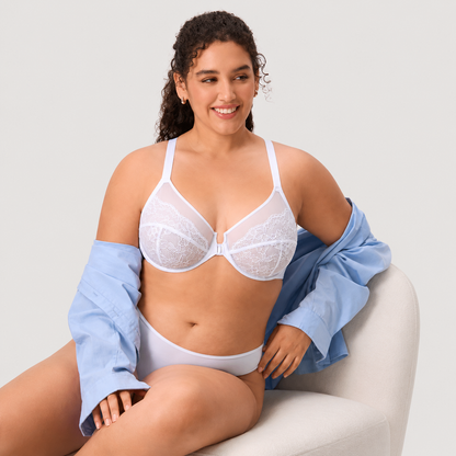 Women’s Lace Front Closure Underwire Racerback Bra