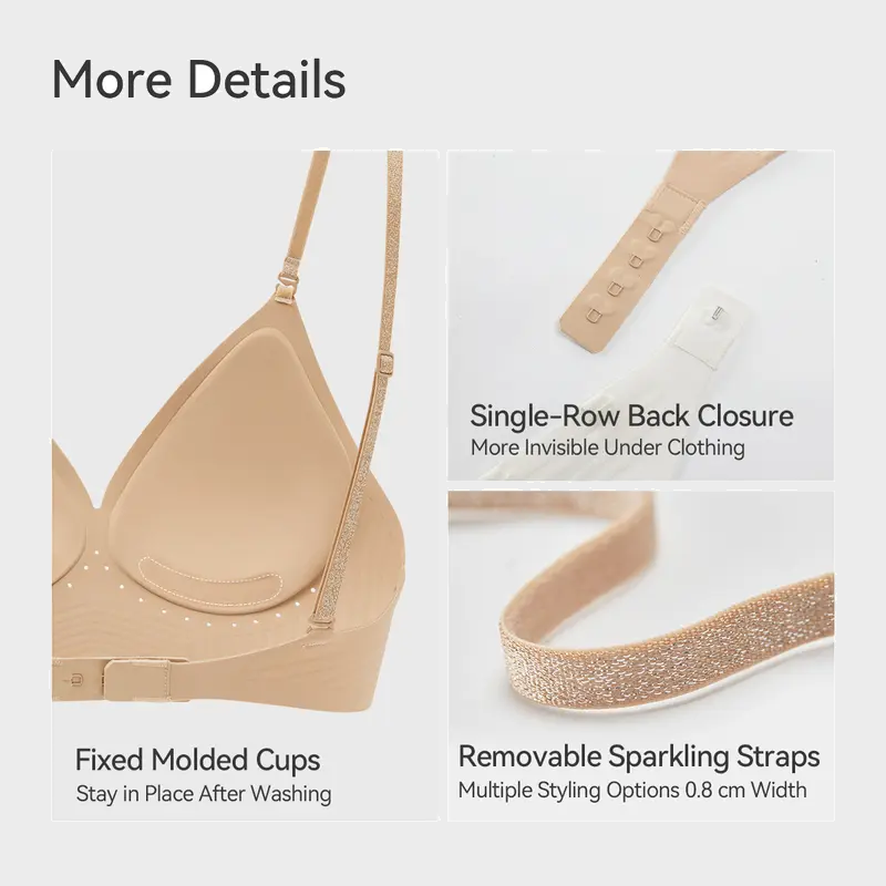 Seamless bra front with breathable ventilation details