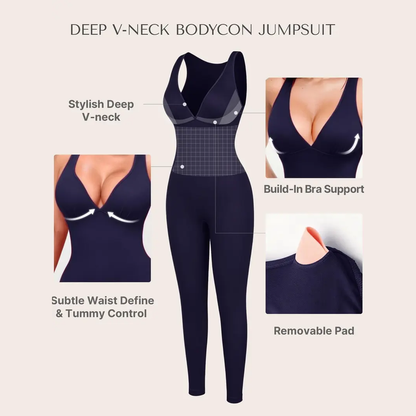 Deep V Tummy Control Shapewear Bodysuit
