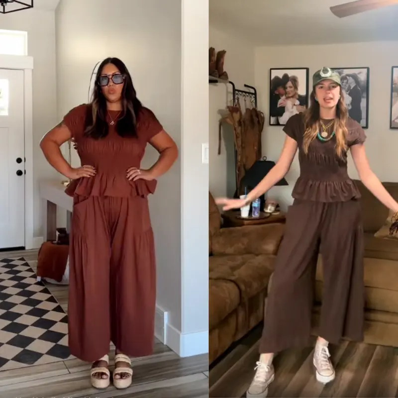 Boho Cotton Smocked Two-Piece Set