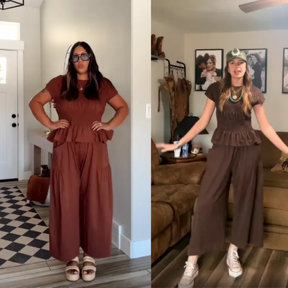Boho Cotton Smocked Two-Piece Set