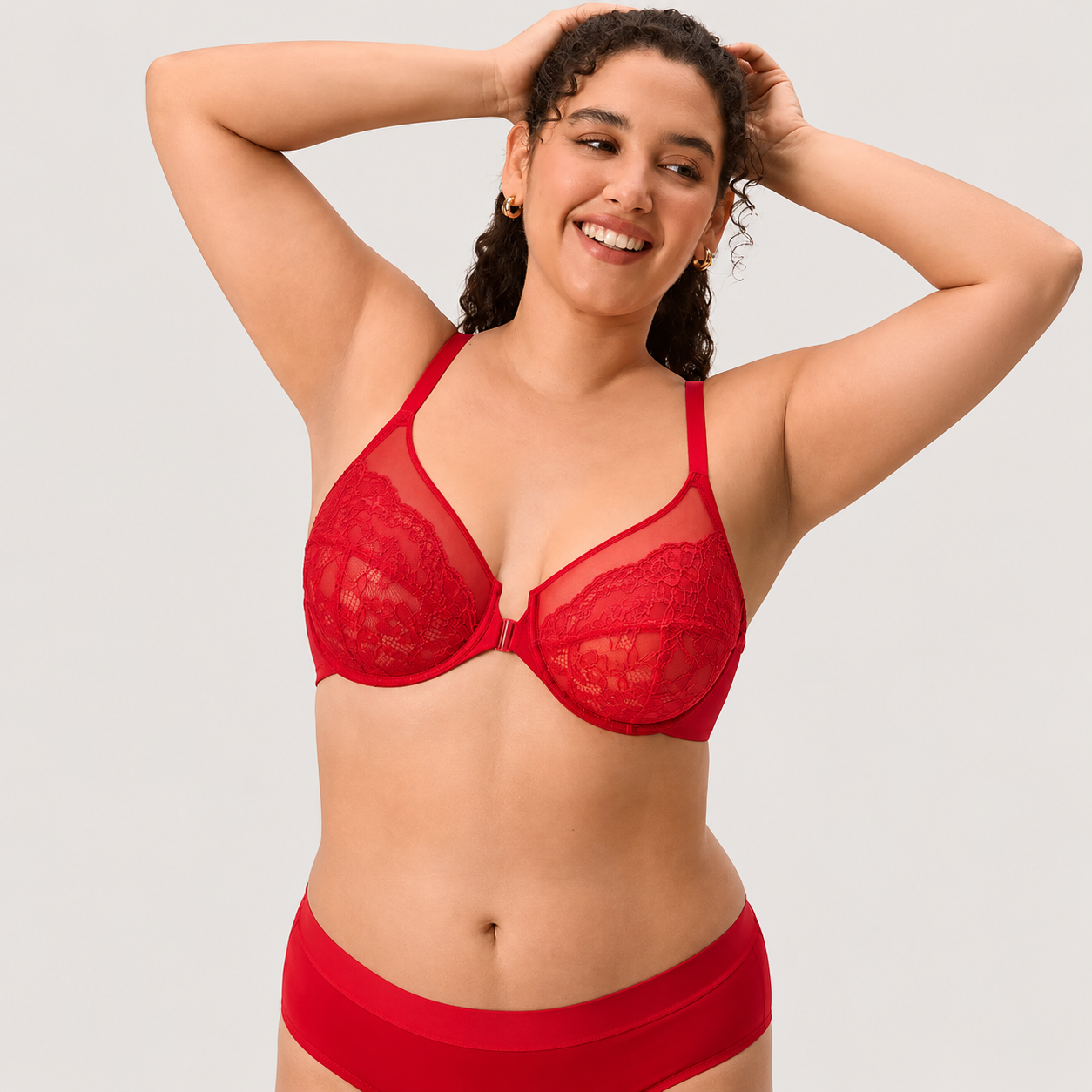 Women’s Lace Front Closure Underwire Racerback Bra