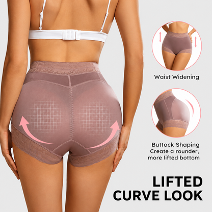 High-Waisted Lace Mesh Shapewear Panties