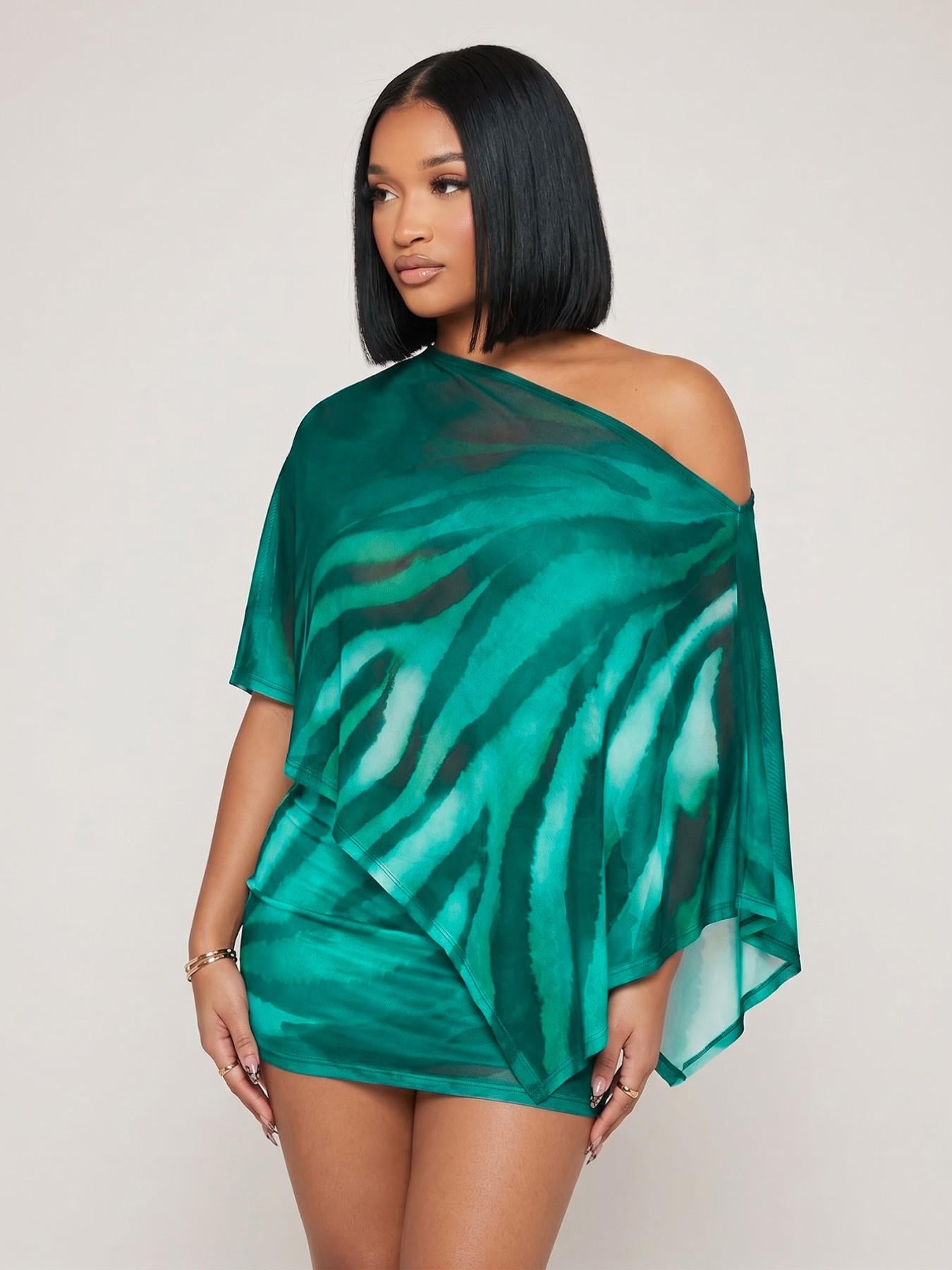 Tiger Pattern Sheer Skirt Set