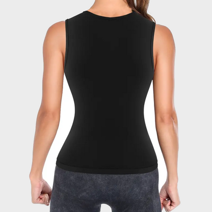 Women’s Waist Trainer Vest with Zipper – Compression Sauna Shapewear