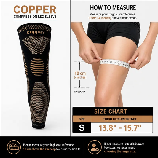 20–30mmHg Copper Compression Leg Sleeves