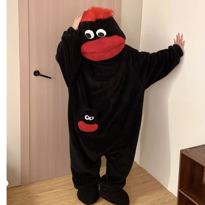 Funny Monster Oversized Blanket Hoodie Pajamas
