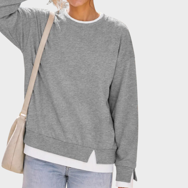 Layered Crew Neck Oversized Sweatshirt