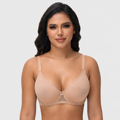 Plus Size Sheer Mesh Halter Underwire Bra