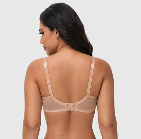 Plus Size Sheer Mesh Halter Underwire Bra