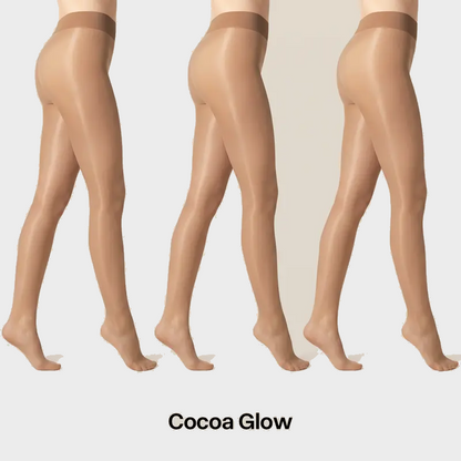 Women’s 3-Pack High-Waist Sheer Pantyhose with Silky Oil Shine