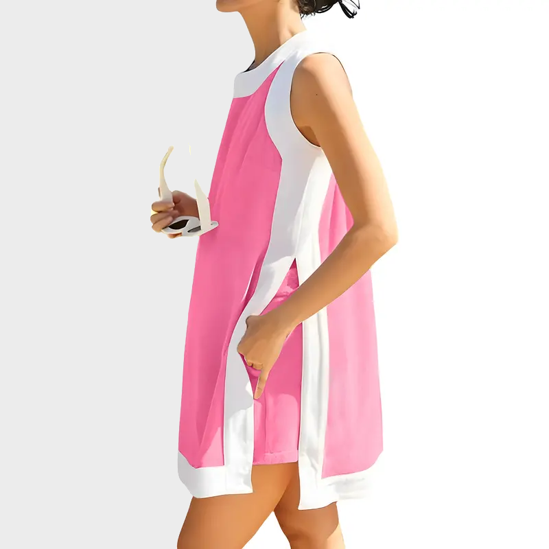 Color Block Cotton Two-Piece Lounge Set