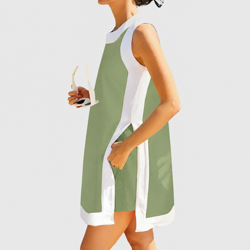 Color Block Cotton Two-Piece Lounge Set