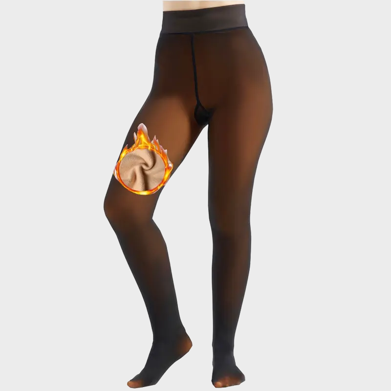 Fleece-Lined Fake Sheer Thermal Tights