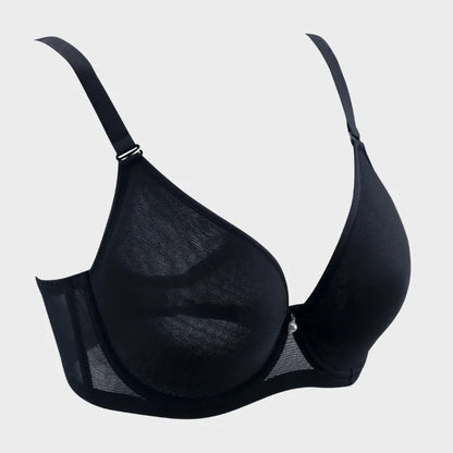 Plus Size Sheer Mesh Halter Underwire Bra