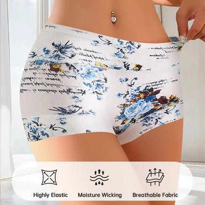 Floral High-Waist Boyshort Briefs (4-Pack)