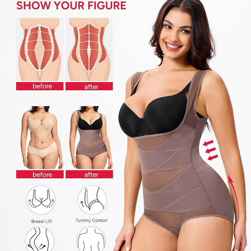 Women's Breathable Mesh Tummy Control Bodysuit