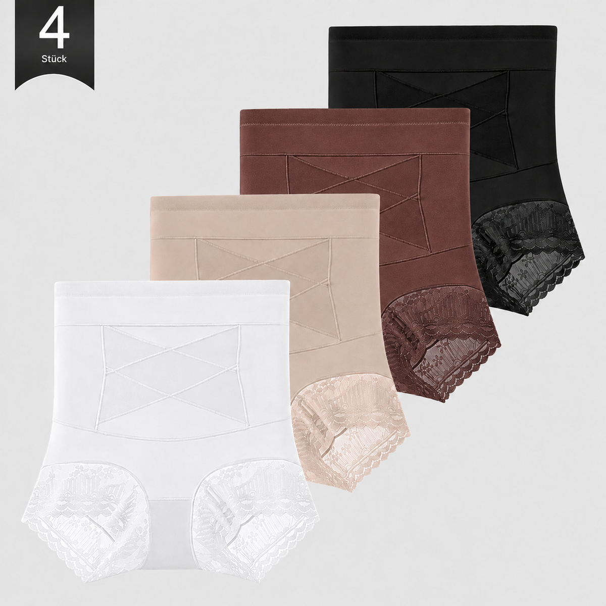 4-Pack High-Waisted Lace Sculpting Panties