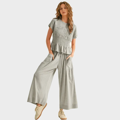 Boho Cotton Smocked Two-Piece Set