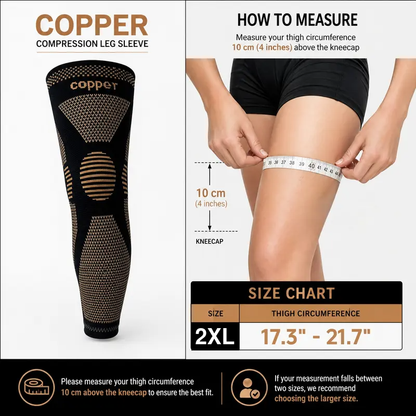 20–30mmHg Copper Compression Leg Sleeves