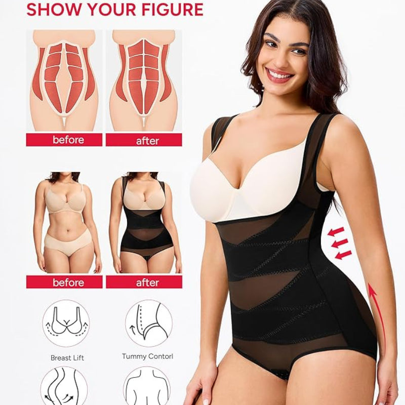 Women's Breathable Mesh Tummy Control Bodysuit